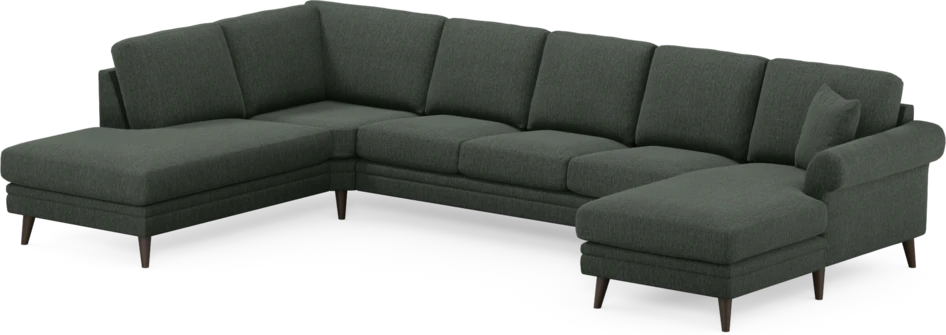 Eden - 3-sits soffa med divan vänster och schäslong höger - Grön