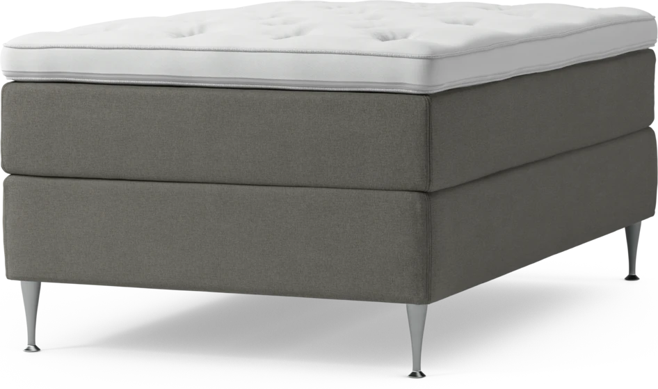 Delux Exclusive - Kontinentalsäng, enkelsäng 120 cm med bäddmadrass och sängben - Grå