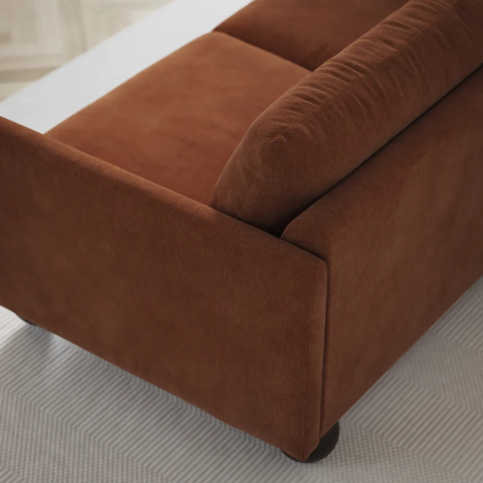 Madison Lux - Hörnsoffa med schäslong höger - Orange
