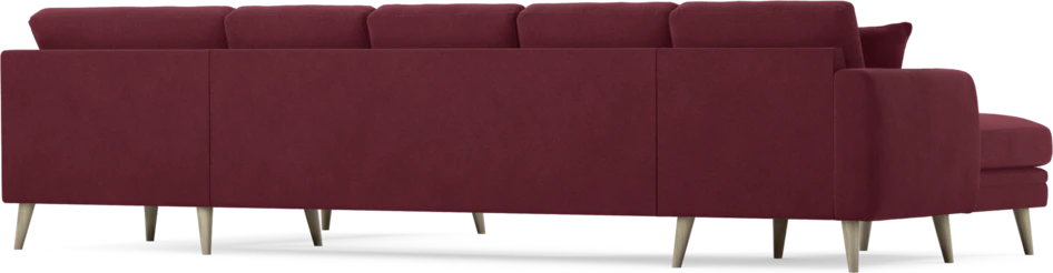 Eden - 3-sits soffa med schäslong vänster och divan höger - Röd