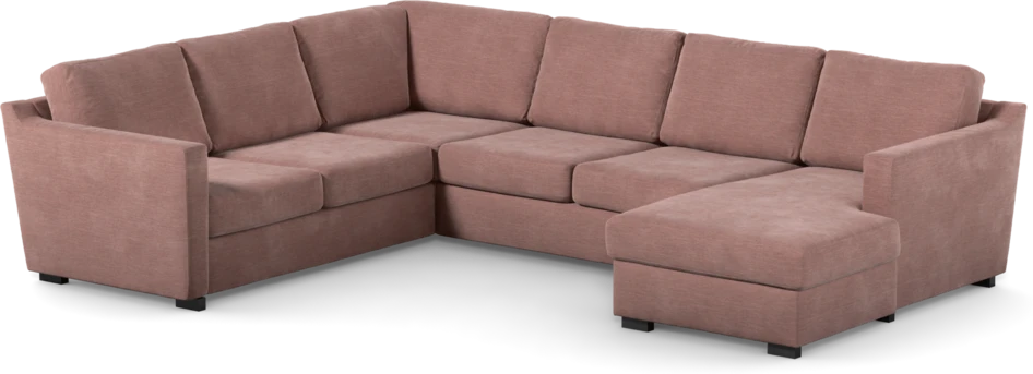 Friday - Hörnsoffa, 2+3-sits med schäslong höger - Rosa