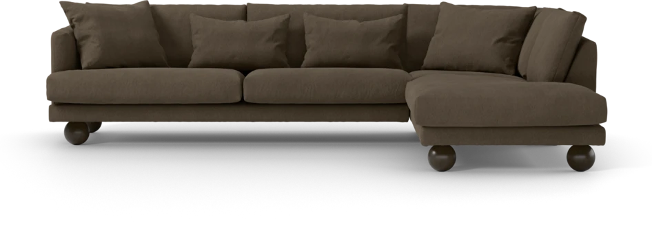 Harper - 3-sits soffa med divan höger - Brun