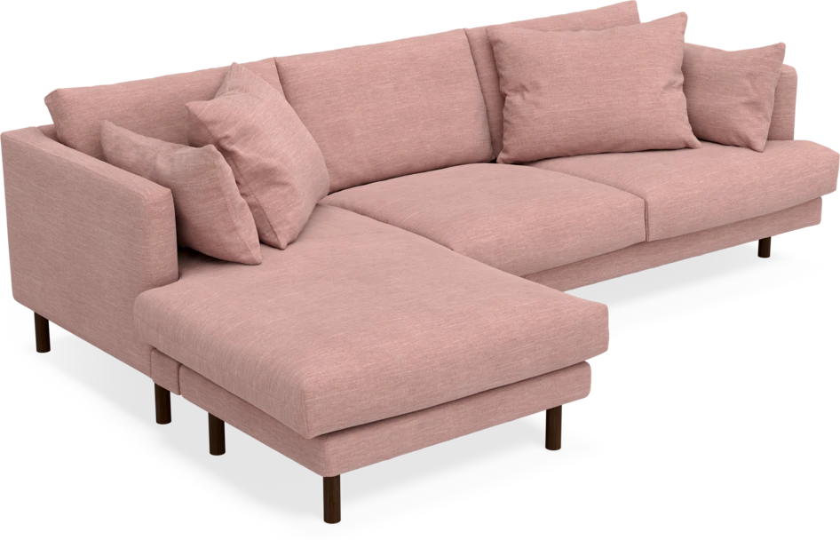 Harper - 4-sits med schäslong vänster - Rosa