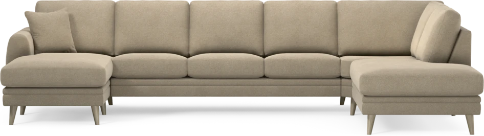 Eden - 3-sits soffa med schäslong vänster och divan höger - Beige