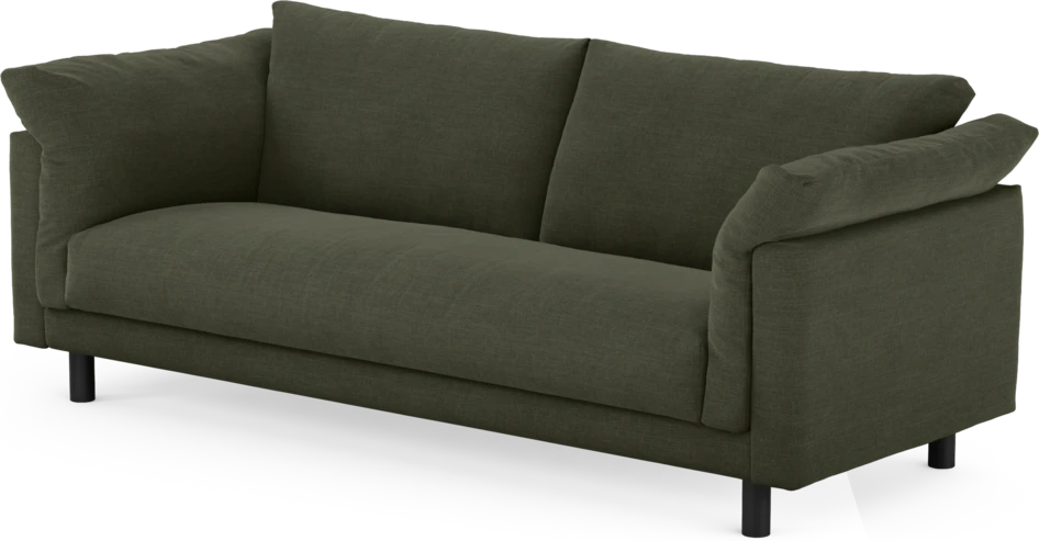 Cherrie - 3-sits soffa, hel dyna, fast klädsel - Grön