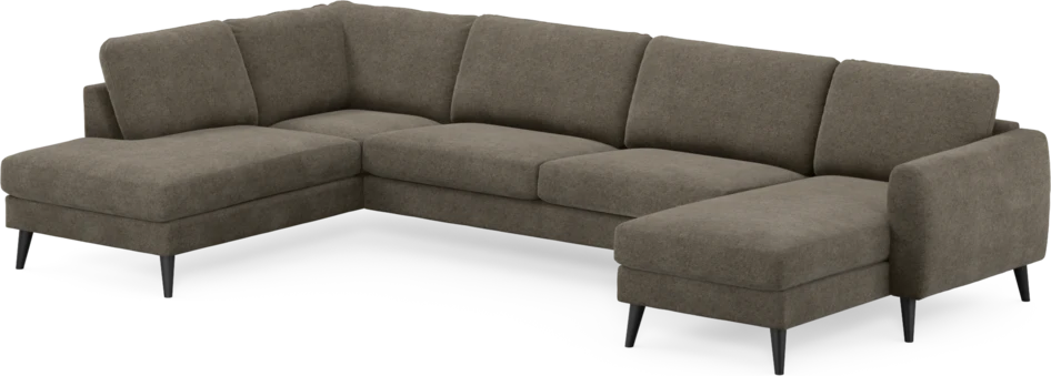 Bridge - 3-sits soffa med divan vänster och schäslong höger - Brun