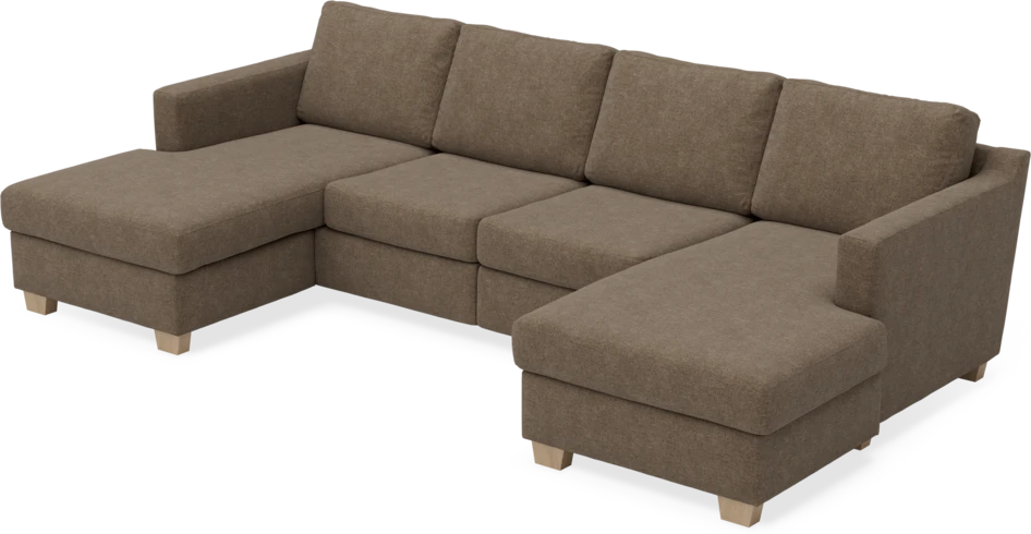 Friday - 2-sits soffa med två schäslonger - Brun