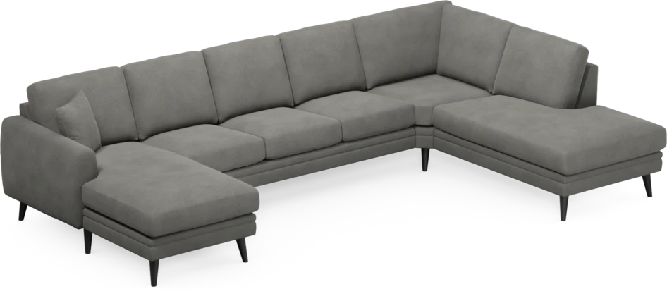 Eden - 3-sits soffa med schäslong vänster och divan höger - Grå