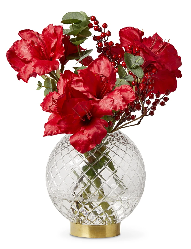 Amaryllis - Snittblomma, H 55 cm - Röd
