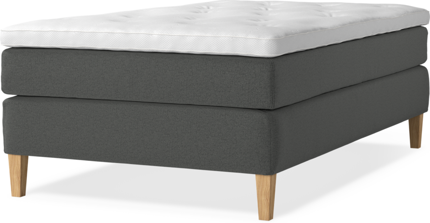 Delux Sense - Kontinentalsäng, enkelsäng 120 cm med bäddmadrass - Grå