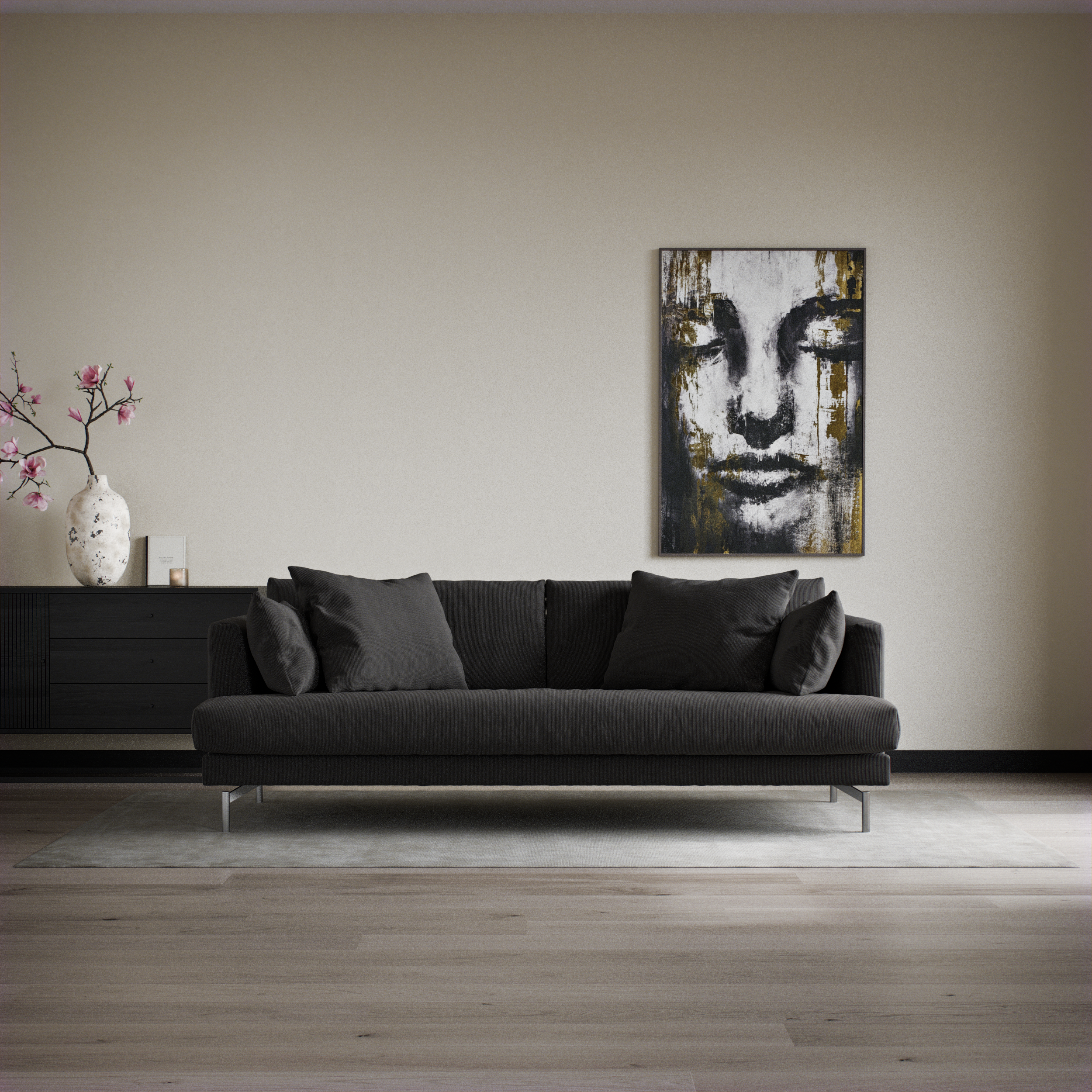 Harper - 3-sits soffa, hel dyna - inspiration