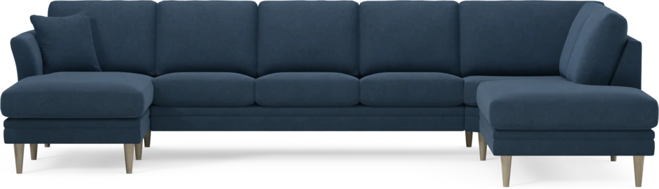 Eden - 3-sits soffa med schäslong vänster och divan höger - Blå