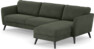 Bridge - 3-sits soffa med schäslong höger - Grön