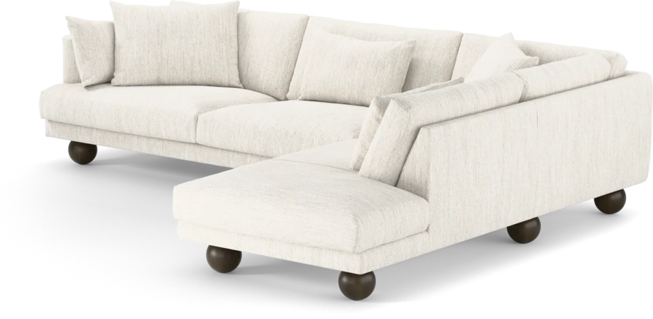 Harper - 3-sits soffa med divan höger - Vit