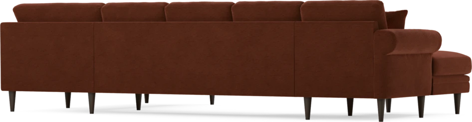 Eden - 3-sits soffa med schäslong vänster och divan höger - Orange