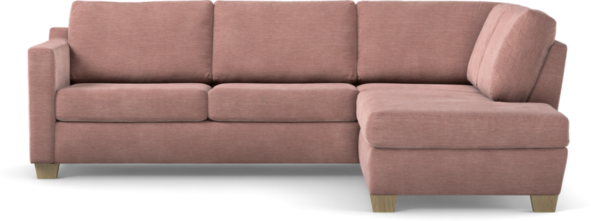 Friday - 2,5-sits soffa med divan höger - Rosa