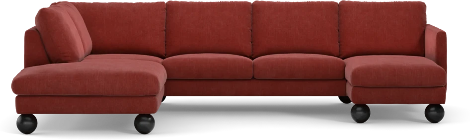 Madison - 2-sits soffa med divan vänster och schäslong höger - Rosa