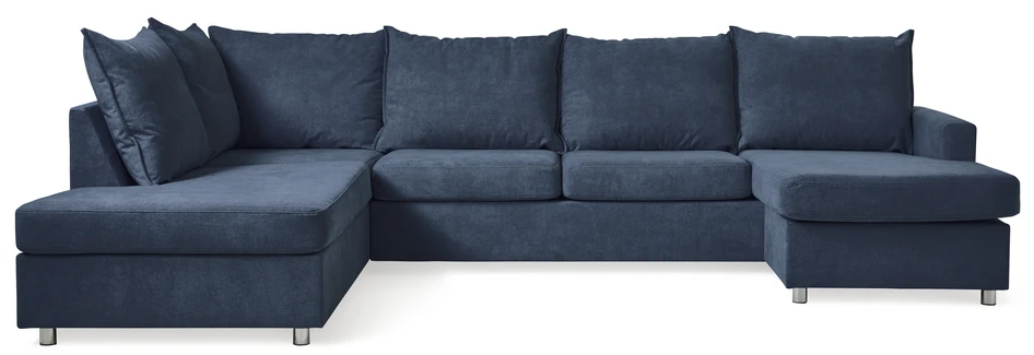 Dallas - 3-sits soffa med divan vänster och schäslong höger - Blå