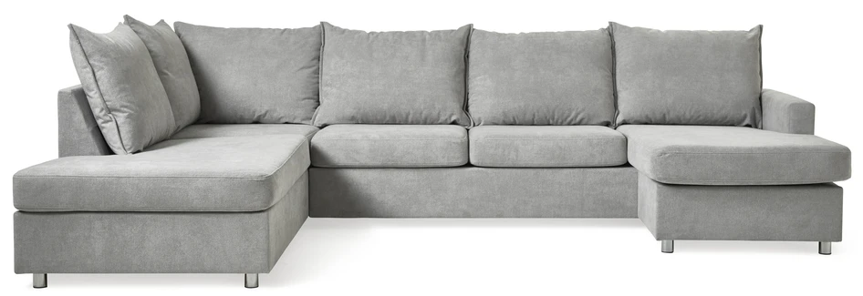 Dallas - 3-sits soffa med divan vänster och schäslong höger - Grå