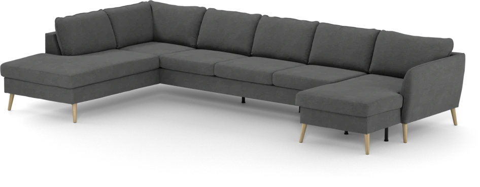 County - 4-sits soffa med divan vänster och schäslong höger - Grå
