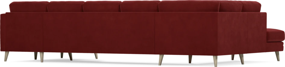 Eden - 3-sits soffa med divan vänster och schäslong höger - Röd