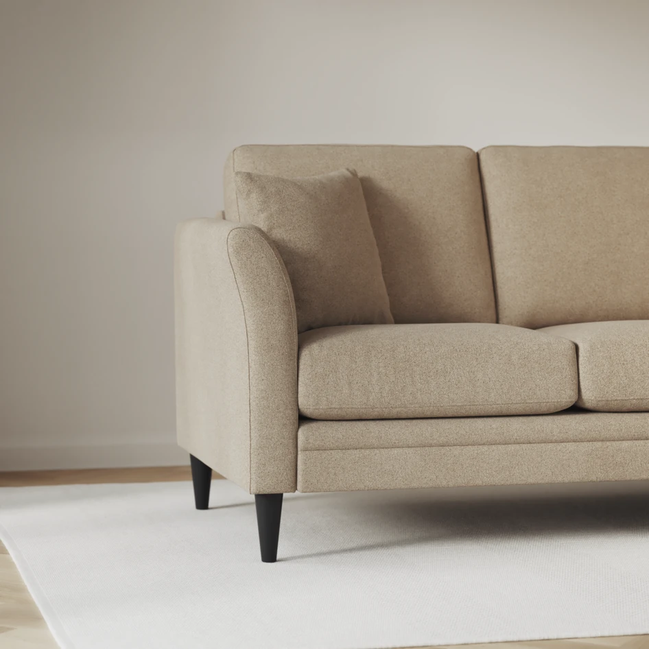Eden - 3-sits soffa svängd - Beige