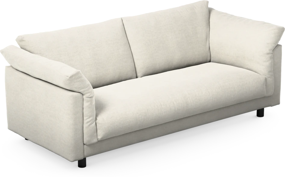 Cherrie - 2,5-sits soffa, hel dyna, fast klädsel - Vit