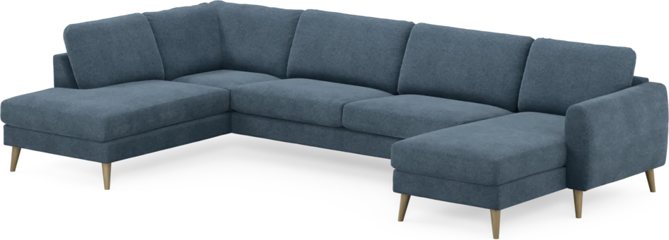 Bridge - 3-sits soffa med divan vänster och schäslong höger - Blå