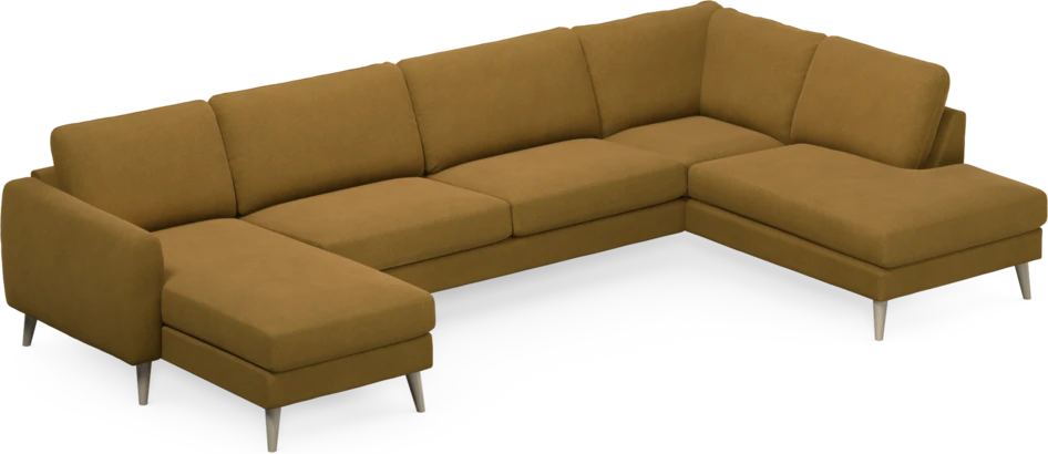 Bridge - 3-sits soffa med schäslong vänster och divan höger - Gul