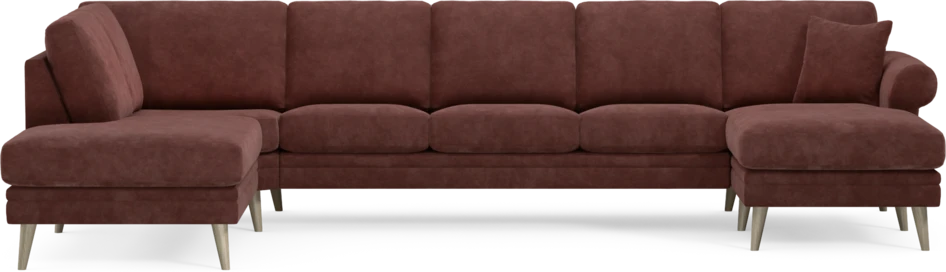 Eden - 3-sits soffa med divan vänster och schäslong höger - Röd