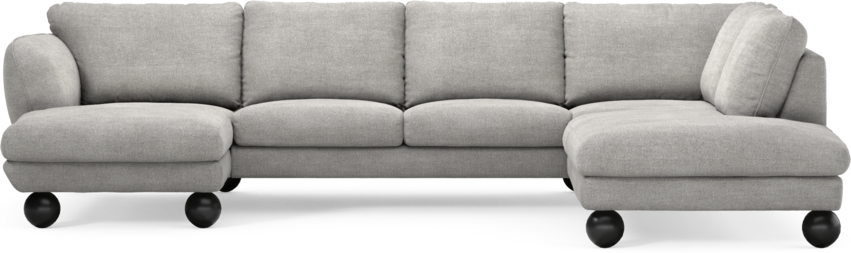 Madison Lux - 2-sits soffa med schäslong vänster och divan höger - Grå