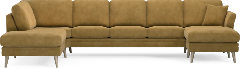 Eden - 3-sits soffa med divan vänster och schäslong höger - Gul