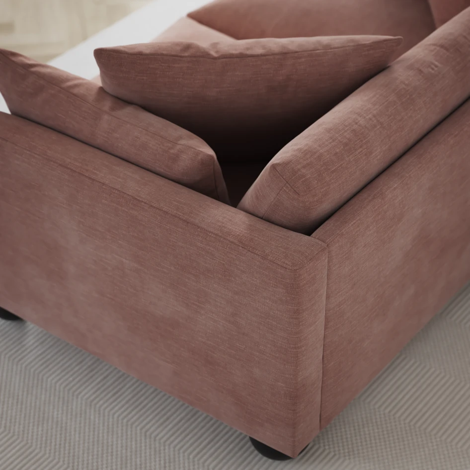 Harper - 3-sits soffa, hel dyna - Rosa