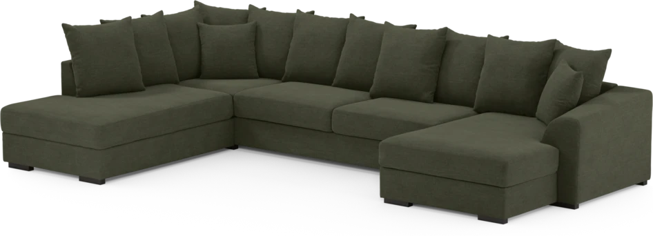 Town - 3-sits soffa med divan vänster och schäslong höger - Grön