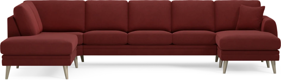 Eden - 3-sits soffa med divan vänster och schäslong höger - Röd