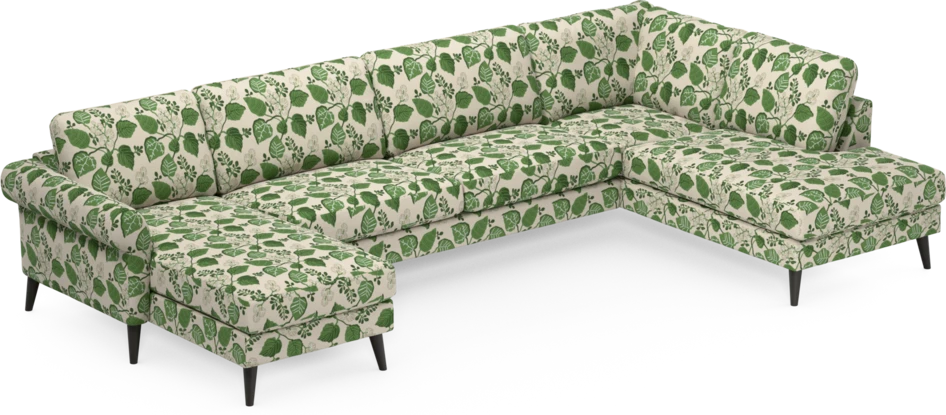 Bridge - 3-sits soffa med schäslong vänster och divan höger - Grön