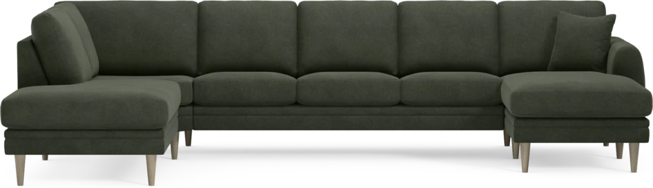 Eden - 3-sits soffa med divan vänster och schäslong höger - Grön