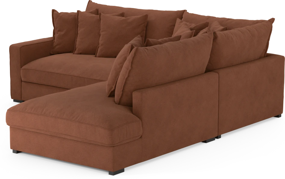 Rossi - 2-sits soffa med divan höger - Orange