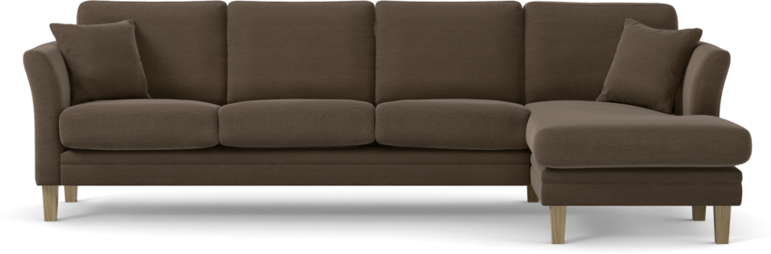 Eden - 3-sits soffa med schäslong - Brun