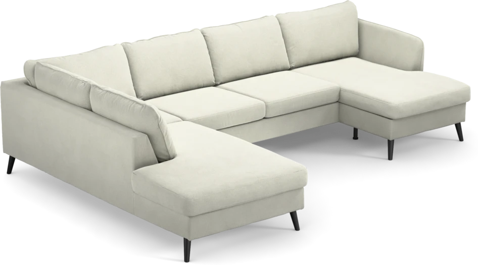 County - 3-sits soffa med divan vänster och schäslong höger - Vit