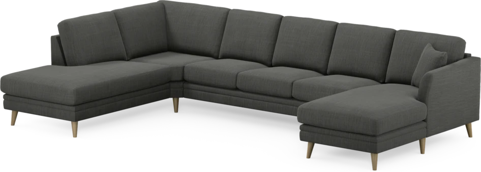 Eden - 3-sits soffa med divan vänster och schäslong höger - Grå