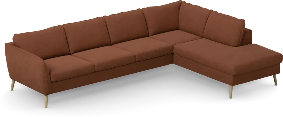 County - 3-sits soffa med divan höger - Orange