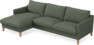 Winston - 3-sits soffa med schäslong, vändbar - Grön