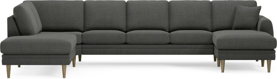 Eden - 3-sits soffa med divan vänster och schäslong höger - Grå