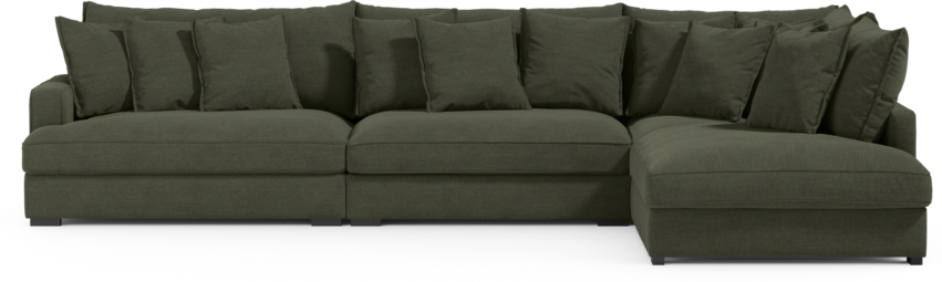 Rossi - 4-sits soffa med divan höger - Grön