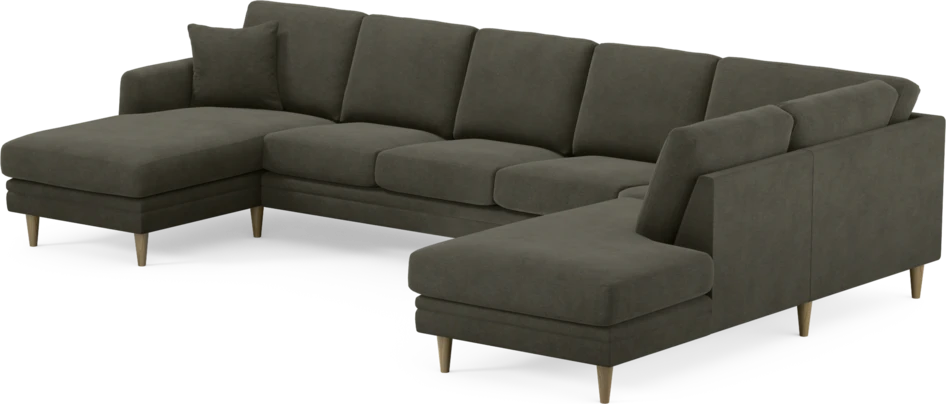 Eden - 3-sits soffa med schäslong vänster och divan höger - Grå