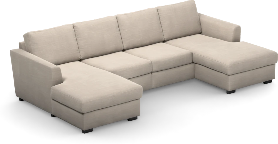 Friday - 2-sits soffa med två schäslonger - Beige