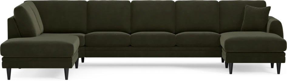 Eden - 3-sits soffa med divan vänster och schäslong höger - Grön