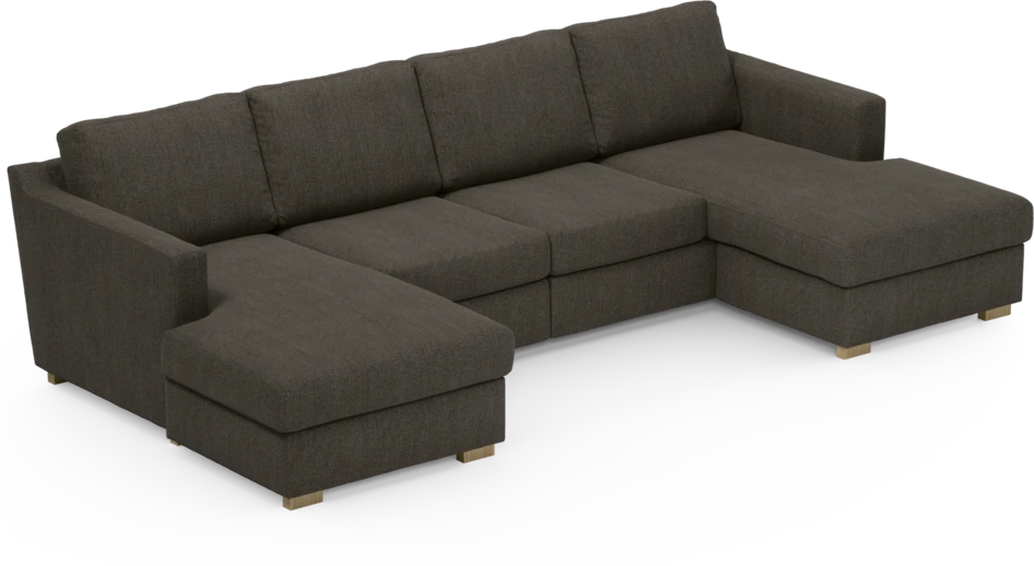 Friday - 2-sits soffa med två schäslonger - Brun