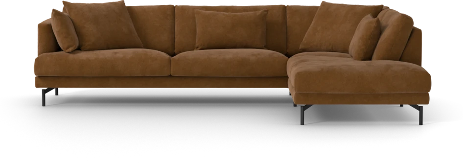 Harper - 3-sits soffa med divan höger - Orange